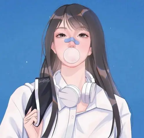 读者头像，浅紫底色霓虹描边